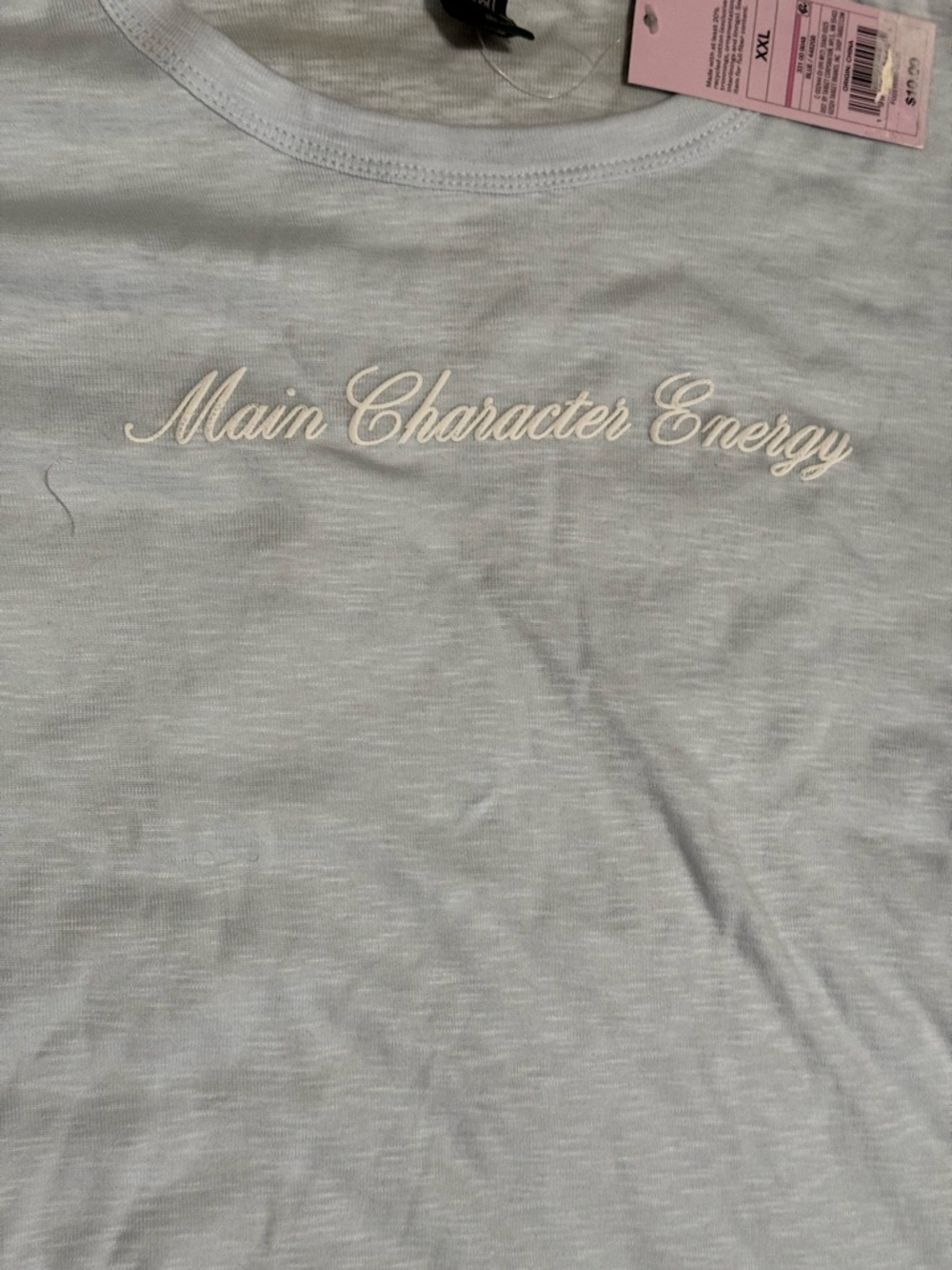 Wild Fable Light Blue "Main Character Energy" Short Sleeve Tee XXL NWT
